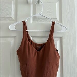 Aerie Muted Orange Fitted Sleeveless Workout Top